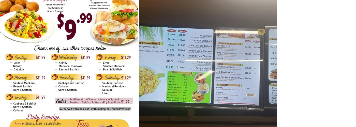 Sheryl’s Authentic Caribbean Cuisine Menu