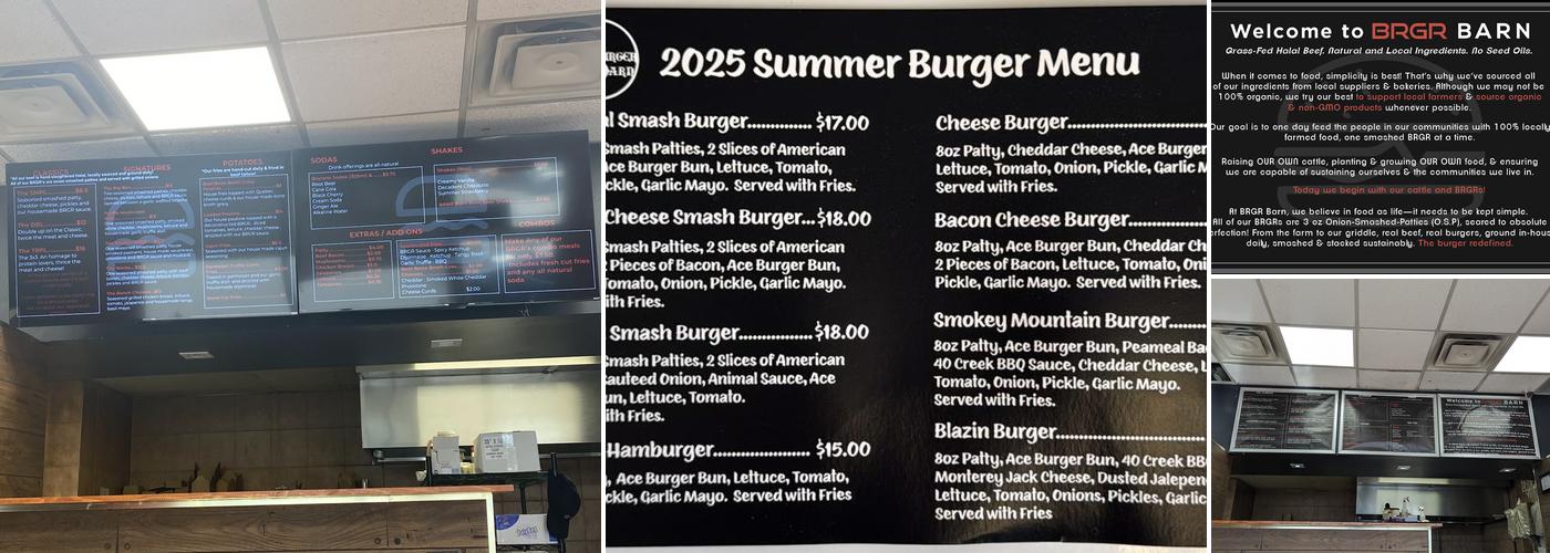 Brgr Barn Menu