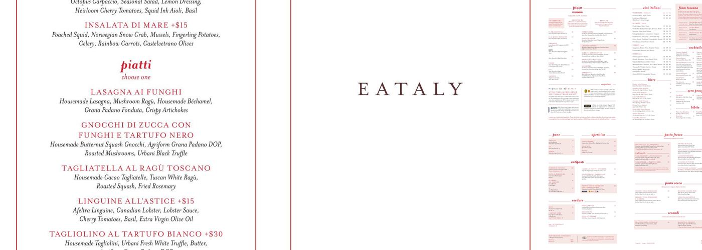 La Pizza & La Pasta Menu