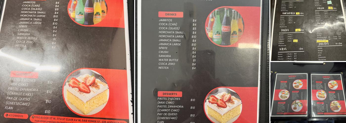 Taqueria el pastorcito Menu