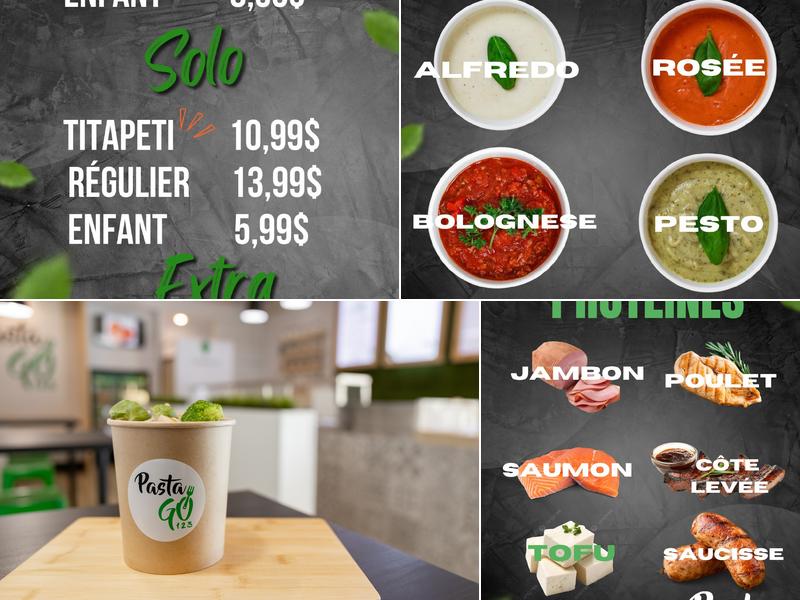 Pasta Go 1, 2 ,3 Menu