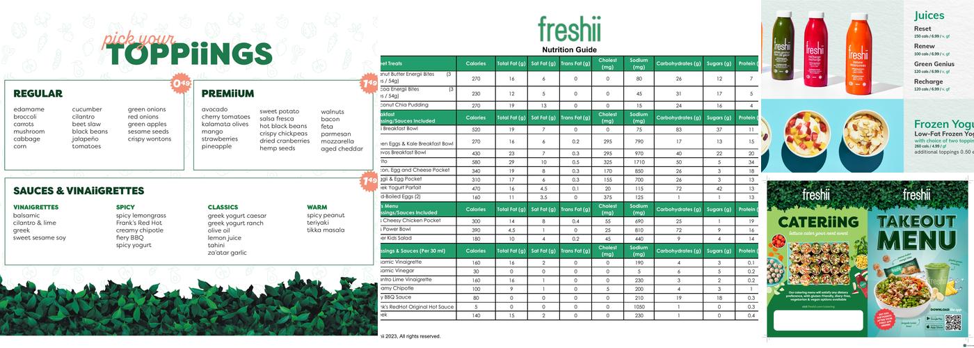 Freshii Menu
