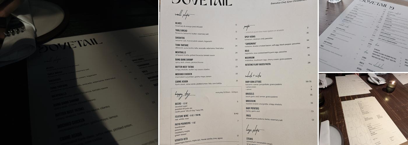 Dovetail Menu