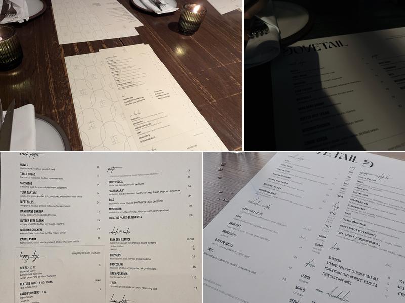 Dovetail Menu