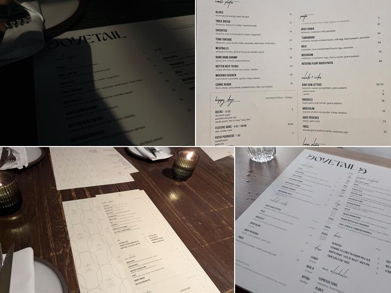 Dovetail Menu