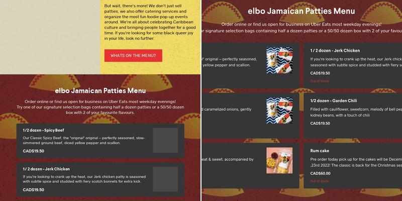 Elbo Jamaican Patties Inc Menu