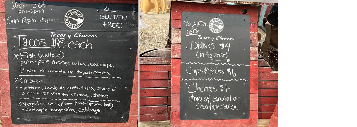 Taco Y Churro Menu