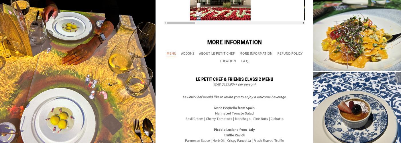 Le Petit Chef - Winnipeg Menu