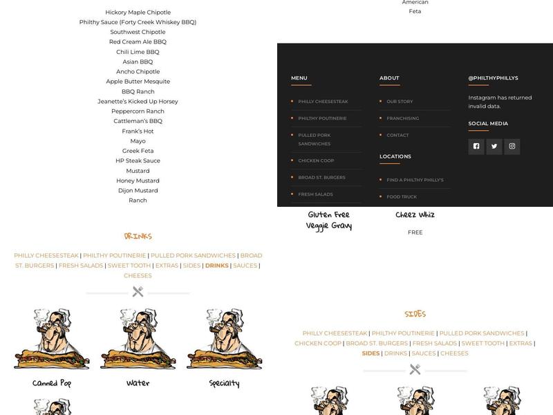 Philthy Philly's - Woodstock Menu