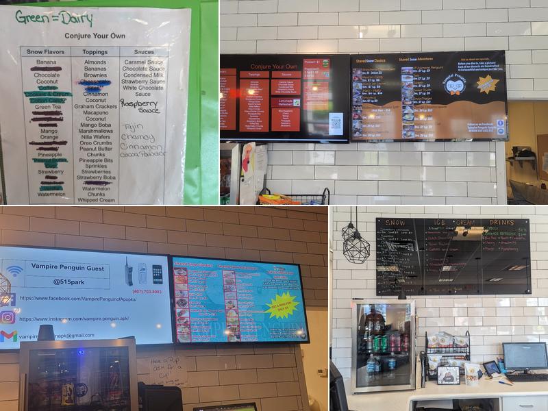 Vampire Penguin of Apopka Menu