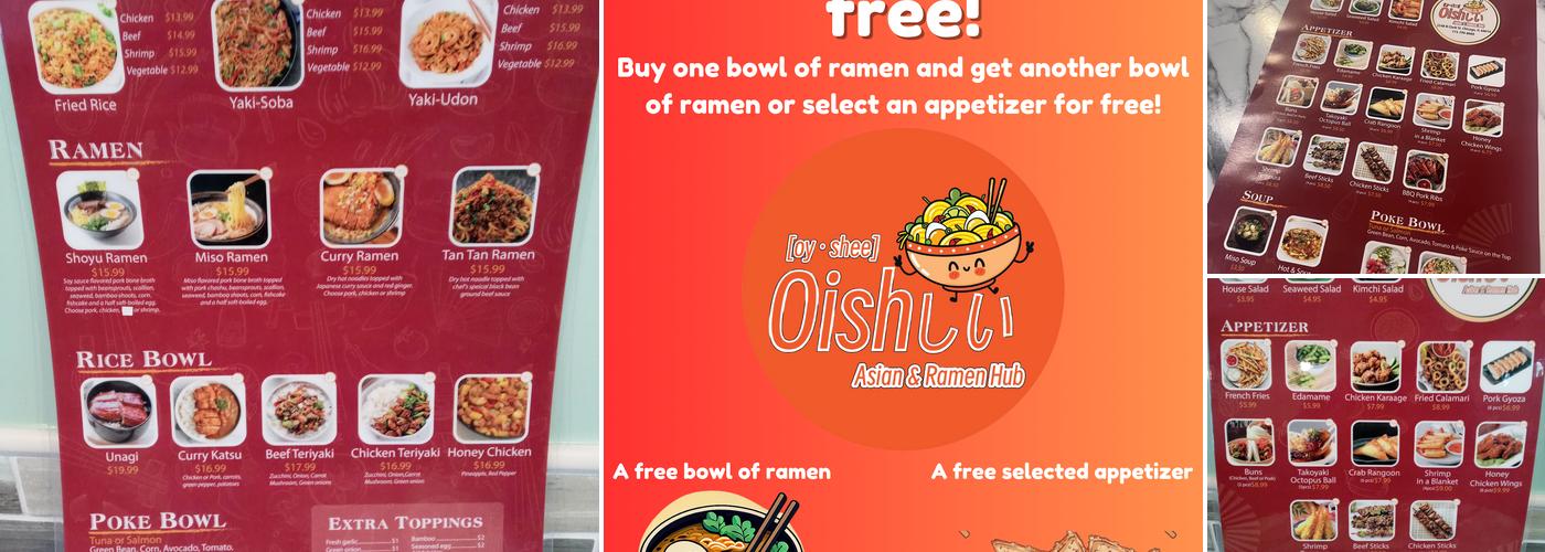 Oishii Asian & Ramen Hub Menu