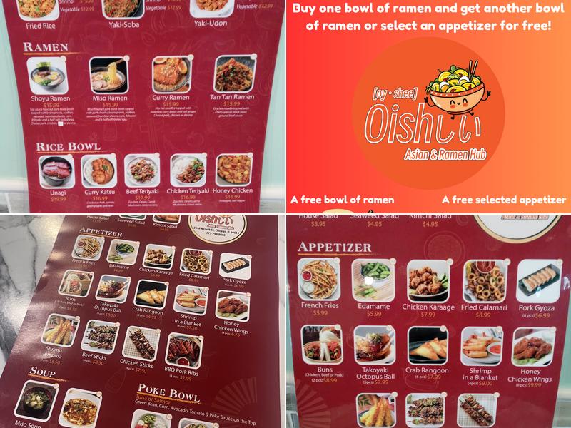 Oishii Asian & Ramen Hub Menu