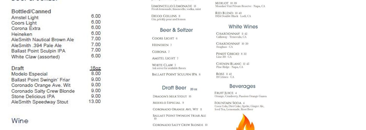Fireside Bar & Grill Menu