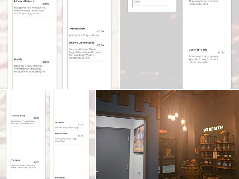 Aristotle Spirits Menu