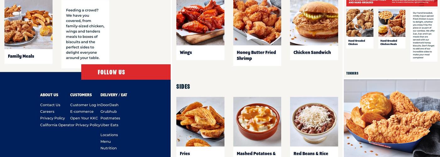 Krispy Krunchy Chicken Menu