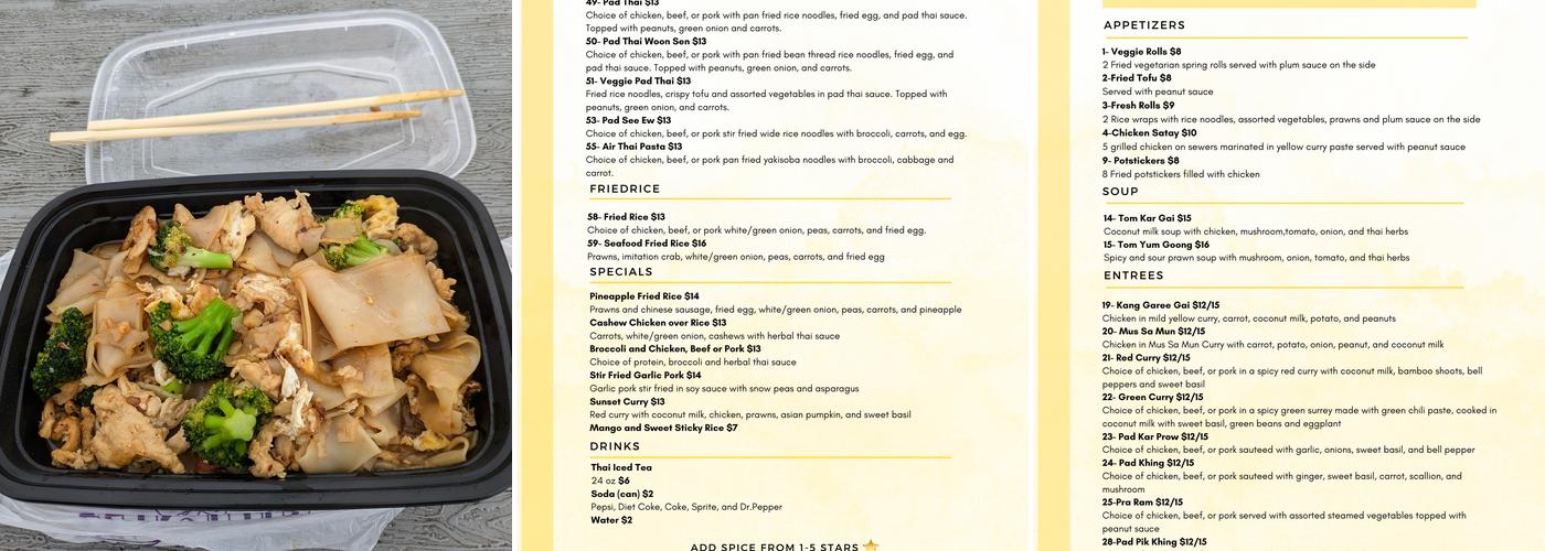 Airthai | Thai food Menu