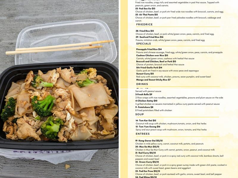 Airthai | Thai food Menu