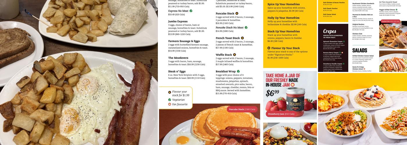 Stacked Pancake & Breakfast House Burlington Centre Menu