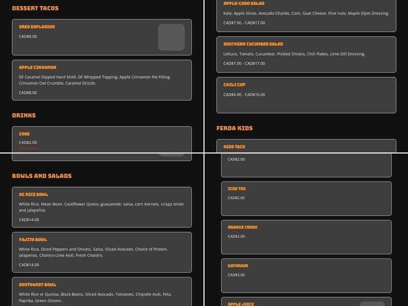 El Patcho’sTacos Menu