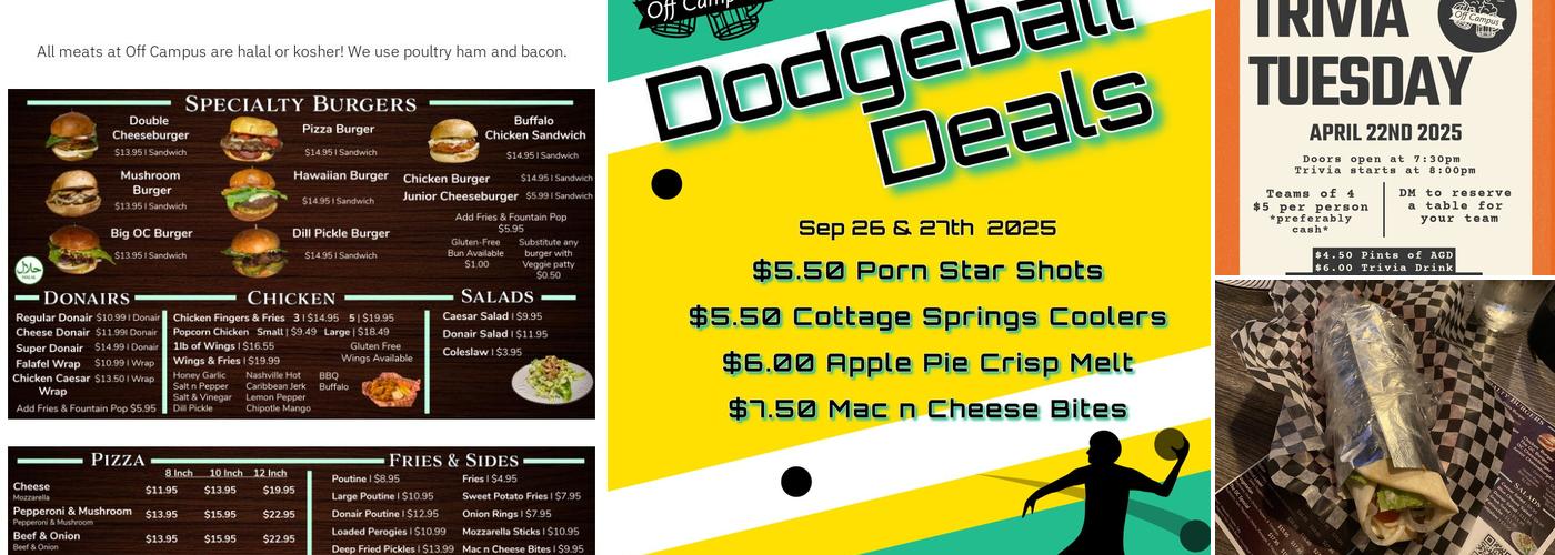 Off Campus Menu