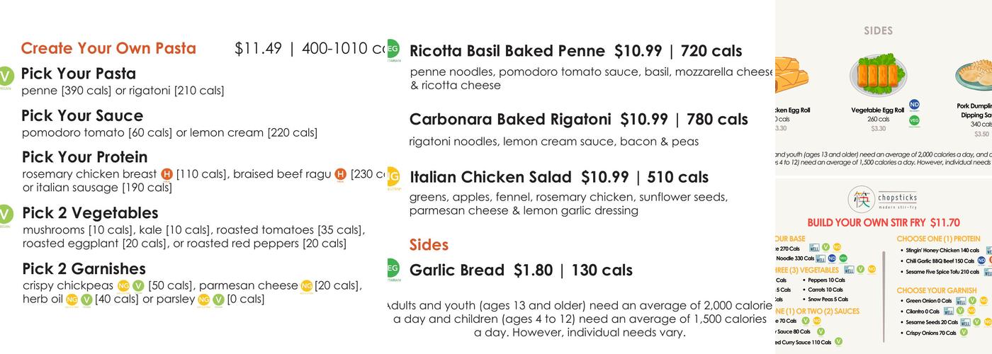 The Kitchen Exchange Menu