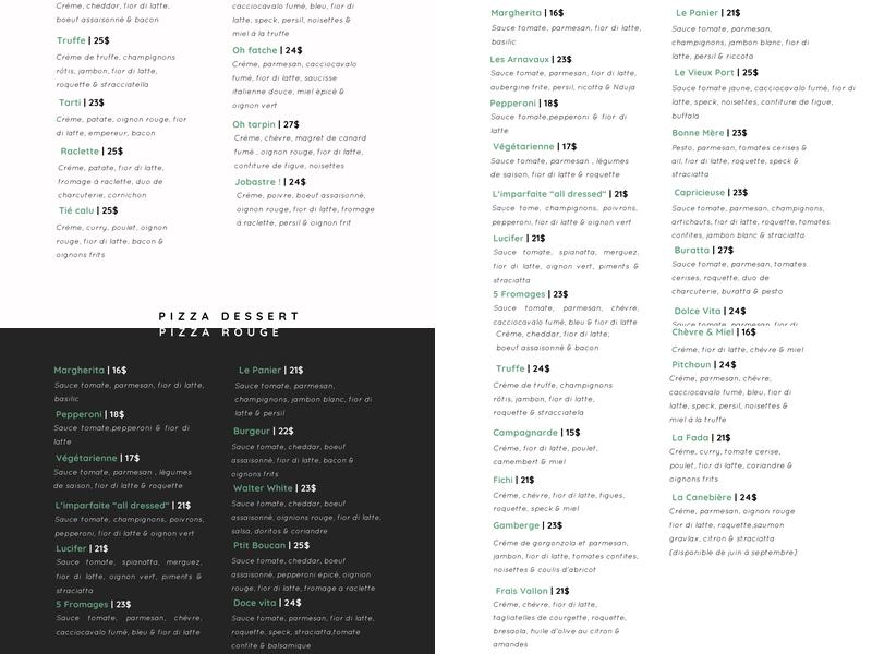 Oh Minot by mama pizza Menu