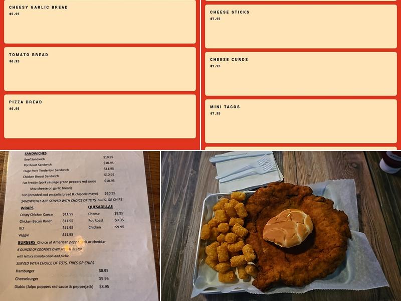 Cooper’s Bar and Grill Menu