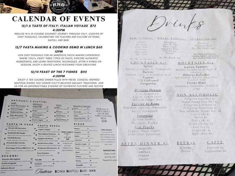 Trattoria RNB Menu