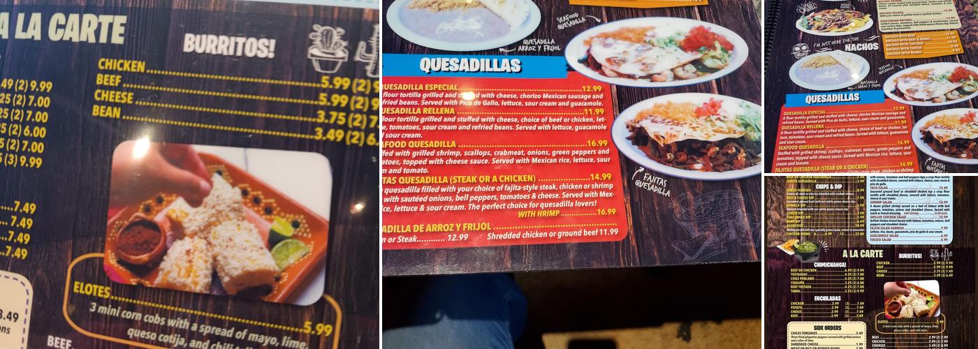 El patrón mexican restaurant Menu