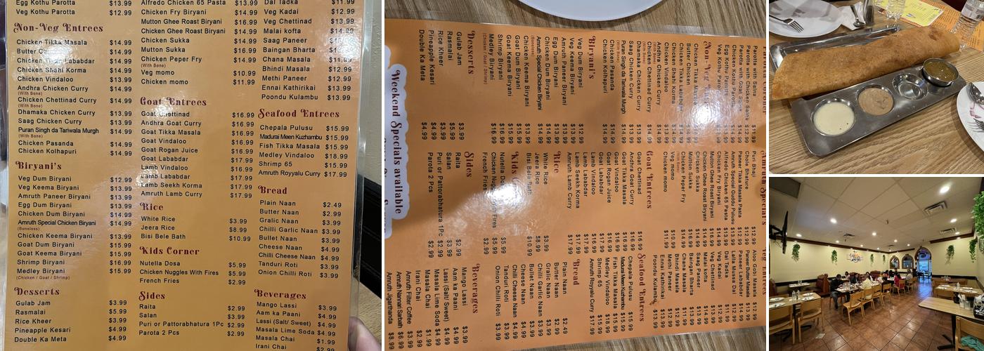 Amruth Indian Grill Menu