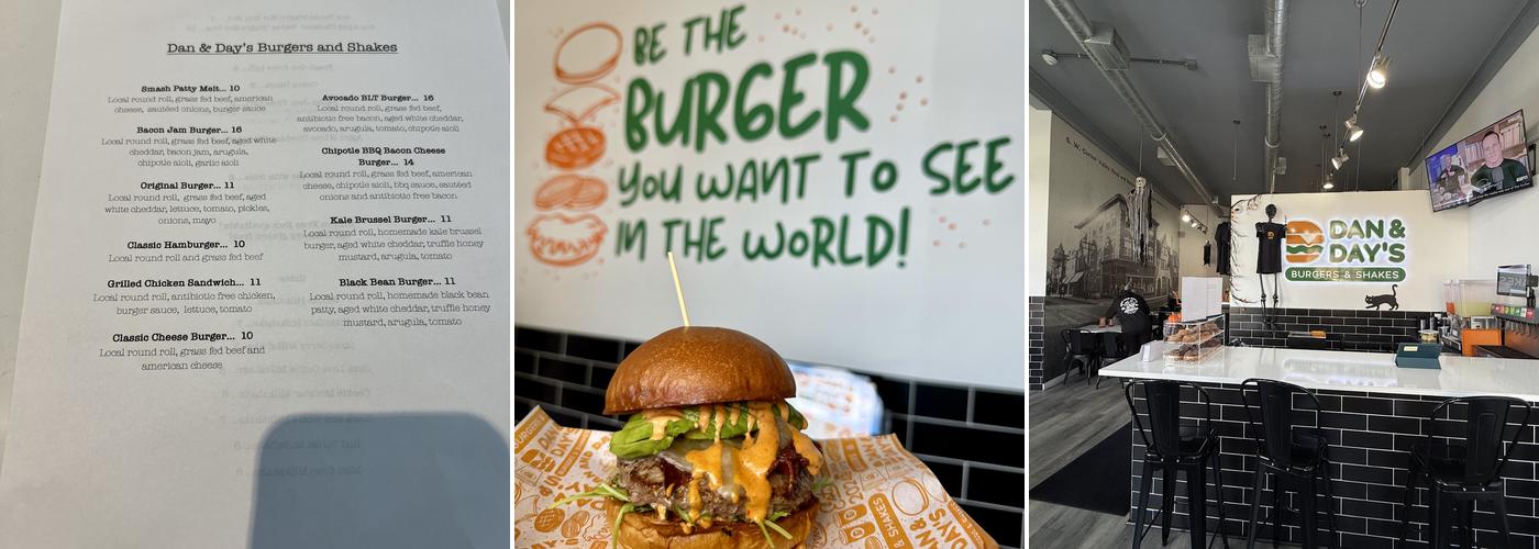 Dan & Day's Burgers and Shakes Menu