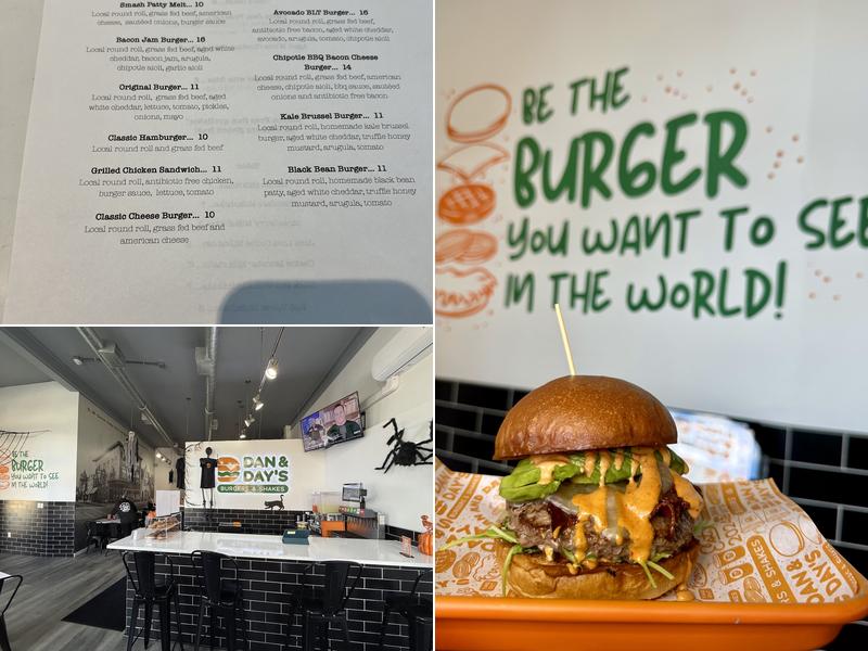 Dan & Day's Burgers and Shakes Menu