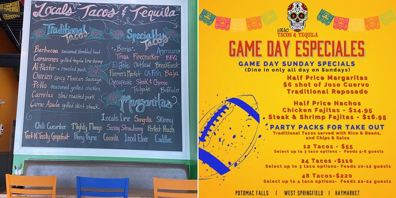 Locals Tacos and Tequila Menu