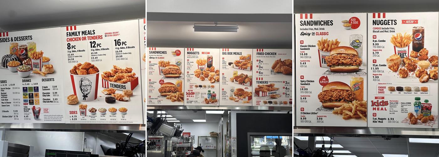 KFC Menu