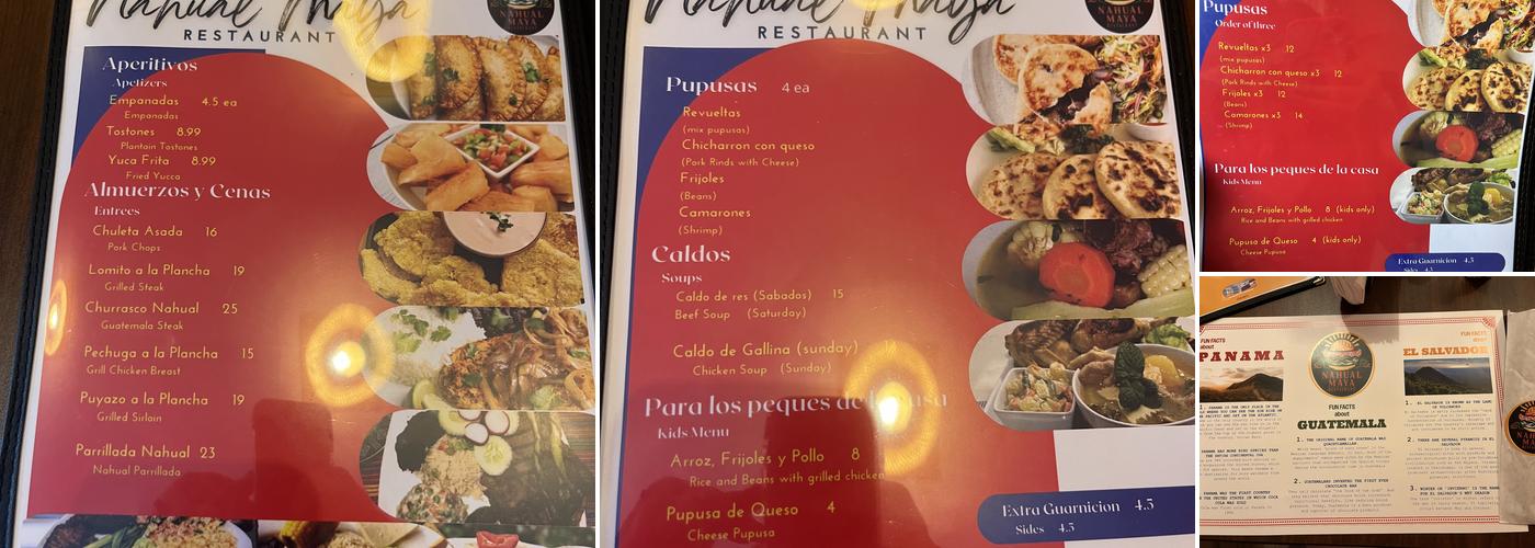 Nahual Maya Restaurant Menu