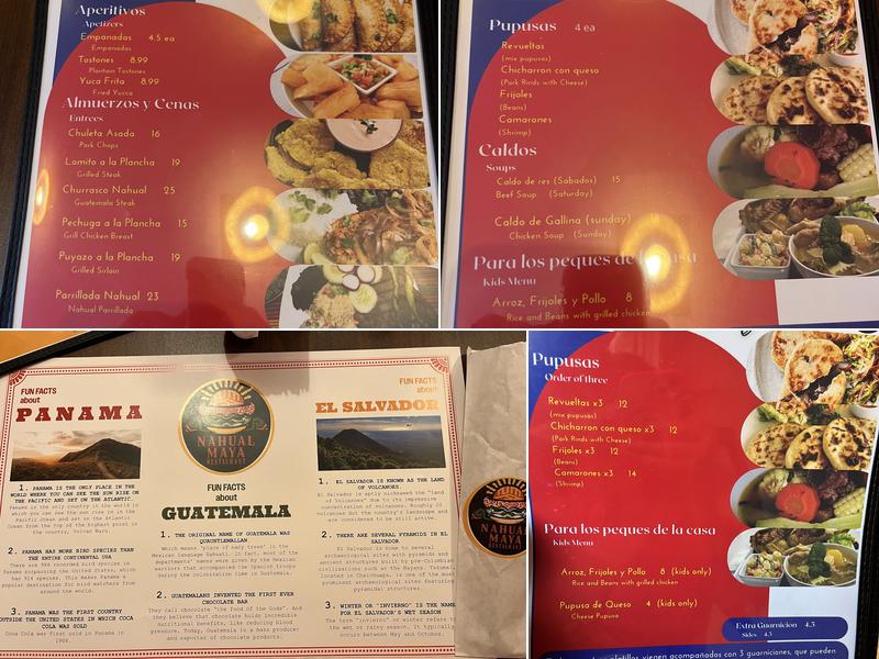 Nahual Maya Restaurant Menu