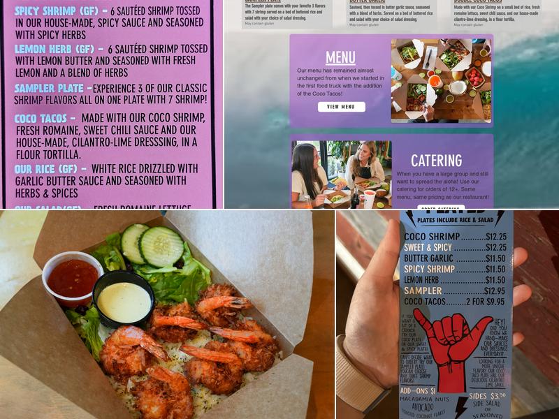 Coco Shrimp Menu