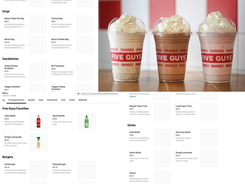 Five Guys Menu