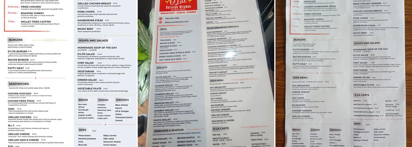 D'Lite Scratch Kitken Menu