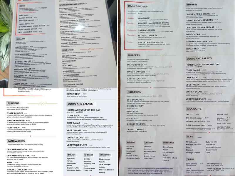 D'Lite Scratch Kitken Menu