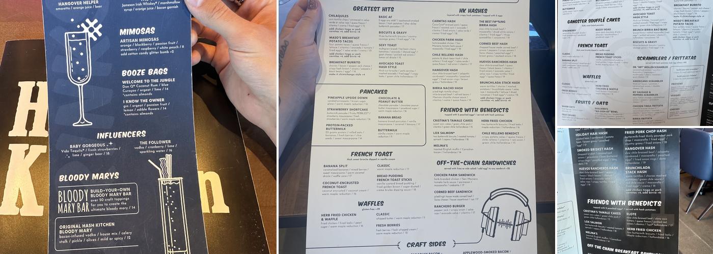 Hash Kitchen Menu
