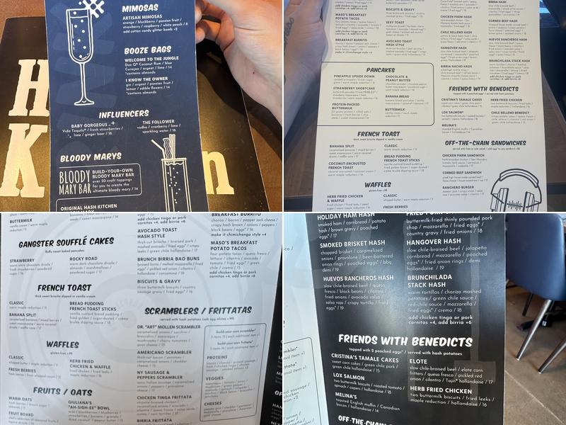 Hash Kitchen Menu