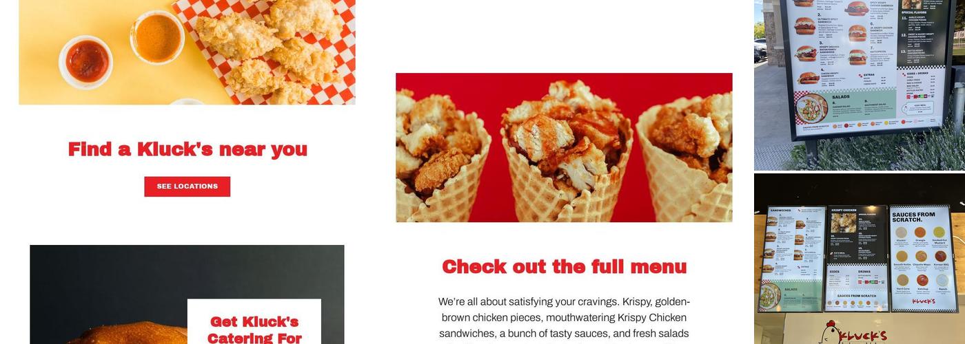 Kluck's Krispy Chicken Menu