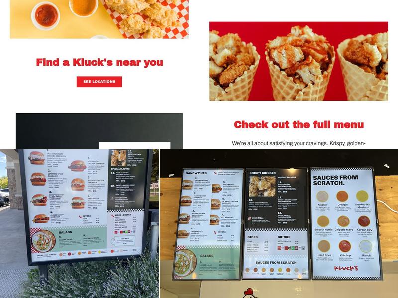 Kluck's Krispy Chicken Menu