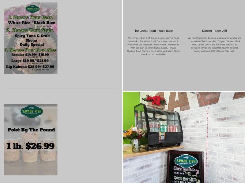 Savage Fish Poke Menu