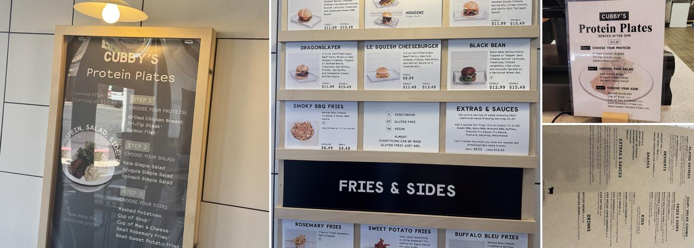Cubby's Menu