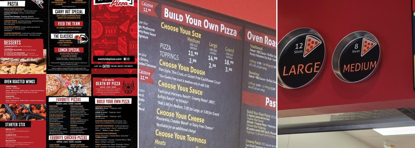 Westside Pizza Menu