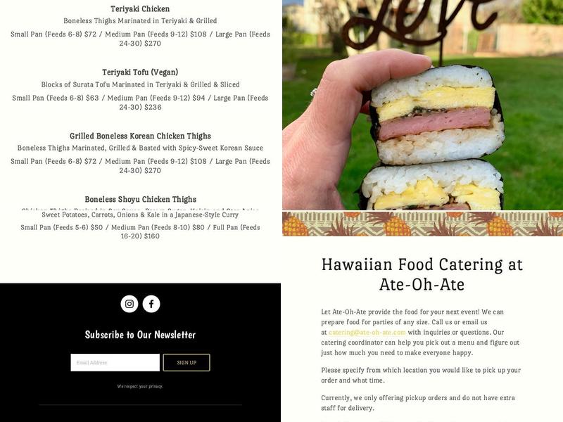 Ate-Oh-Ate Menu