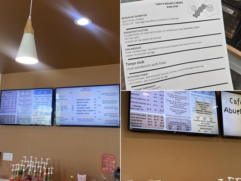 TANY’S CAFE CON PAN Menu