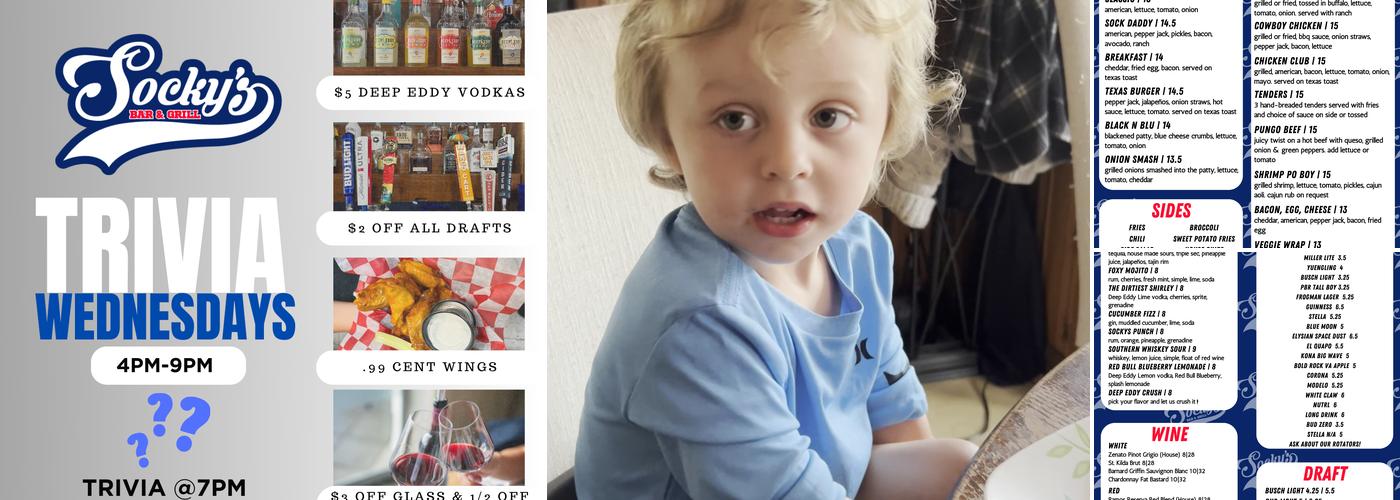 Socky’s Bar & Grill Menu